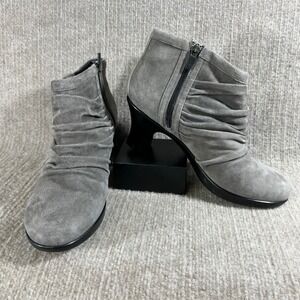 Dansko Buffy Ruched Suede Zip Ankle Boots Women 40 (US 9.5) Zip Stylish Heel